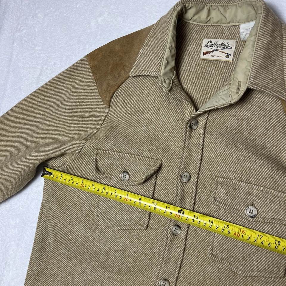 Vintage Cabelas Flannel Shirt Mens Size Large Wool Shooting Hunting Padded 70s - Image 4 of 4