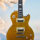 Cream-colored Slash electric guitar with trapezoidal mother-of-pearl fretboar