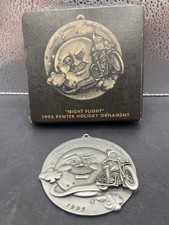 Harley Davidson Night Flight Pewter Ornament 1995 8th Issue Made in USA