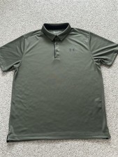 NWT Under Armour Loose Fit Tech Polo Men  s Golf Shirt Size XL Olive Army Green