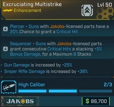Borderlands 4  🌟 EXCRUTIATING MULTISTRIKE 🌟 JAKOBS ENHANCEMENT 🌟SNIPER DMG🌟