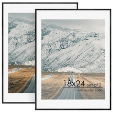18x24 Metal Picture Frame For Wall With Mat For 16x20, 18''x24'' Aluminum Pho...