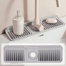 18 inch Silicone Faucet Mat Kitchen Sink 6  Slope  Fasten Button Design