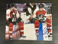 ERIC LINDROS & JOHN LECLAIR FLYERS NHL Signed Autographed 8x10 Photo With PROOF