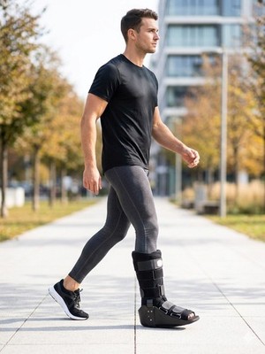 Standard Air Cam Walker Fracture Boot Black Size L Orthopedic Foot Ankle Support