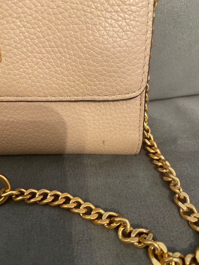 Tory Burch Shoulder Bag Chain Wallet Leather Beige Women's From Japan thumbnail 3