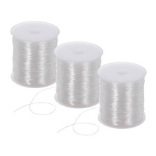 3 Roll Elastic String for Bracelets,0.8mm Stretch Bead Cord Transparent ,100m
