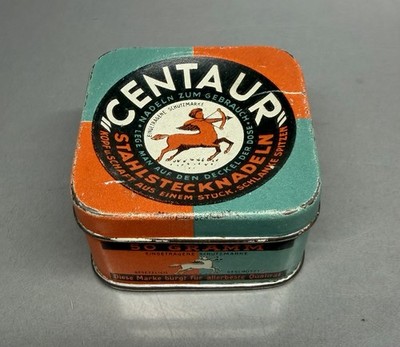 Vintage Sewing Pin Tin Can ~ Empty~ Centaur~ German