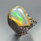 Unique ring 10 ct+ Natural Opal Ring 925 Sterling Silver Size 9 /R469762