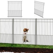 Tall Fence Panels - 32  H x 29  L, No Dig Metal Dog Fence, Heavy Duty, Garden B...