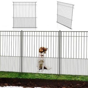 Tall Fence Panels - 32”H x 29”L, No Dig Metal Dog Fence, Heavy Duty, Garden B...