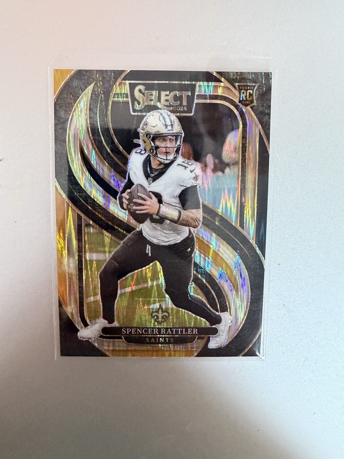 2024 Panini Select #130 Spencer Rattler Black & Gold Prizm Shock