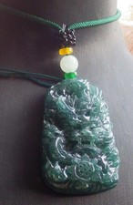 Video Certified Green Natural A Jade jadeite Pendant Dragon Coin 122269 VS