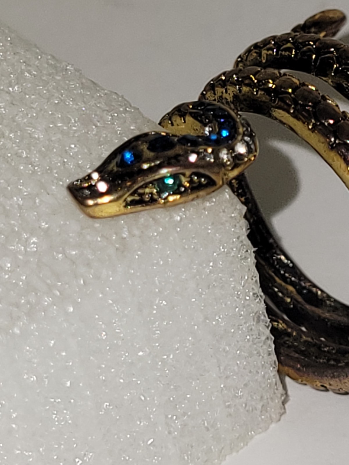 Blue Spotted Snake / Python Ring Size 7.5 - image 7