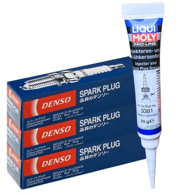 3x DENSO Zündkerzen + LIQUI MOLY Fett für DS 3 4 5 MERCEDES C C204 S204 CLC CLK