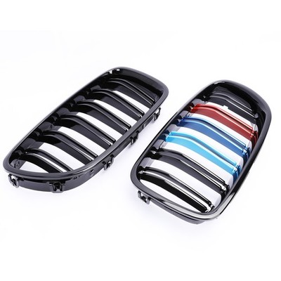 3-Color Black Kidney Grill Double Slat Front Grille For BMW F10 528i 535i 11-16