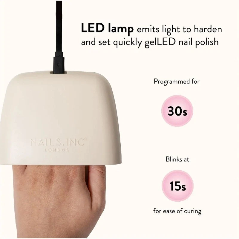 Nails.INC x Sensationail GelLED Gel Nails Nude LED Lamp, Flash Cures in 15  Foto 3 de 4