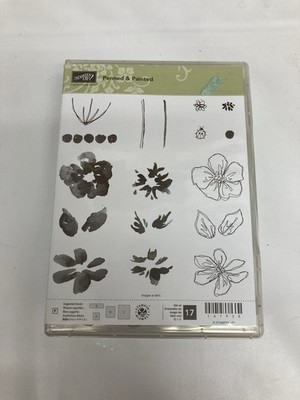 Stampin' Up! Penned & Painted Stamp Set Watercolor, Flower, Lady Bug, Leaf