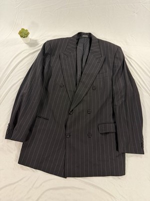 Gianfranco Ferre Studio 0001 Double Breasted Pinstripe Blazer Super 100s 46L