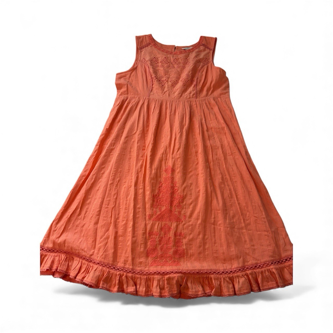 Sundance Coral Sleeveless Dress with Embroidery Size XL