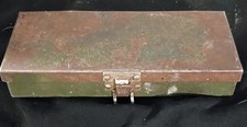 S-K Tools Vintage Green Metal Socket Tool Box Collectible Storage Case Organizer