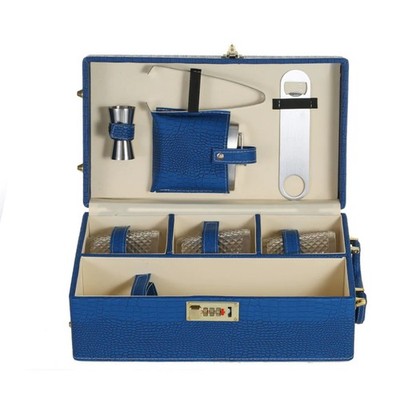 SINT Premium Faux Leather Wine & Whiskey Traveler Box Set