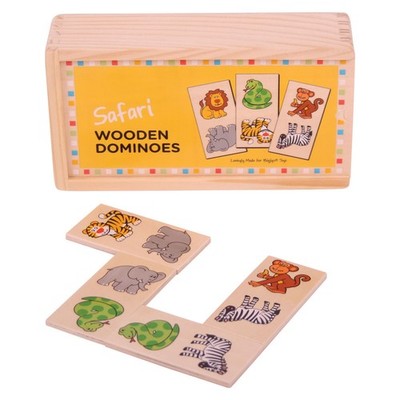 Bigjigs Toys Holz traditionelles Safari Dominosteine passendes Spiel