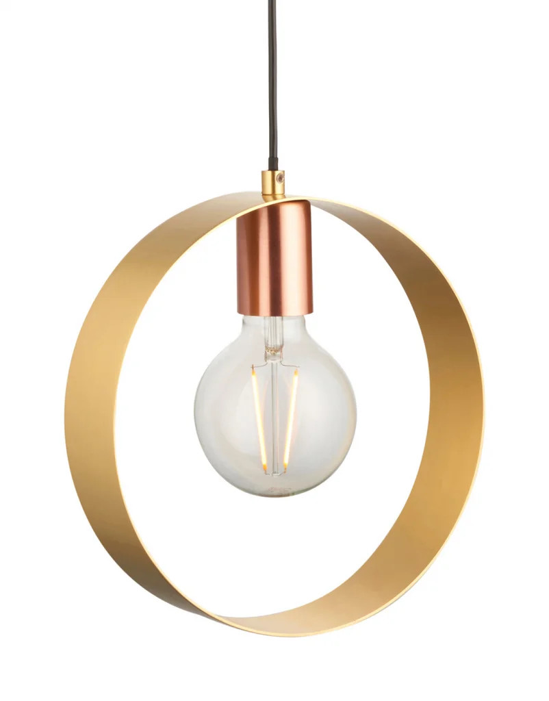 Ceiling Light Silver Hoop Brushed Nickel Copper & Brass Endon 97664