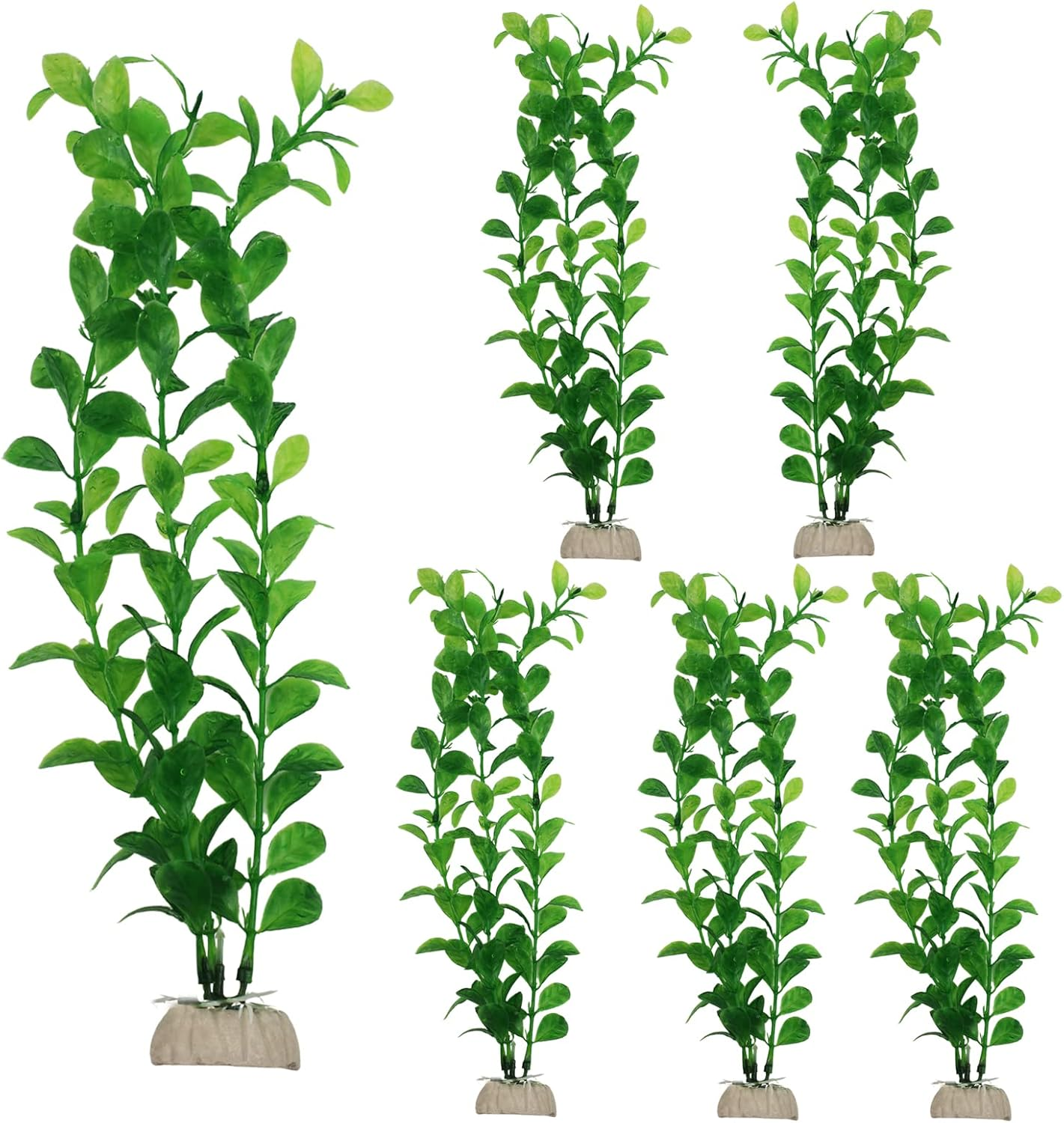 Fish Tank Decorations 6pcs Long Artificial Plastic Plants Aquarium Green Accesso