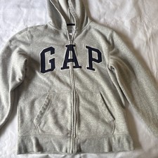 GAP Kids Relaxed Zip Hoodie With Arch Logo Grey Size XXL