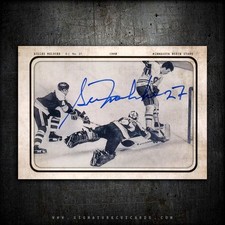 Gilles Meloche Minnesota North Stars AP Wirephoto Autographed Card  #'d 10