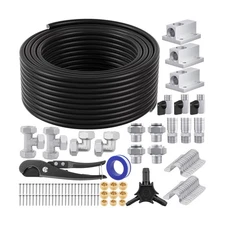Shop Air Line Kit,Black 3/4 Inch x 100 FT Compressed Air Piping System,HDPE T...