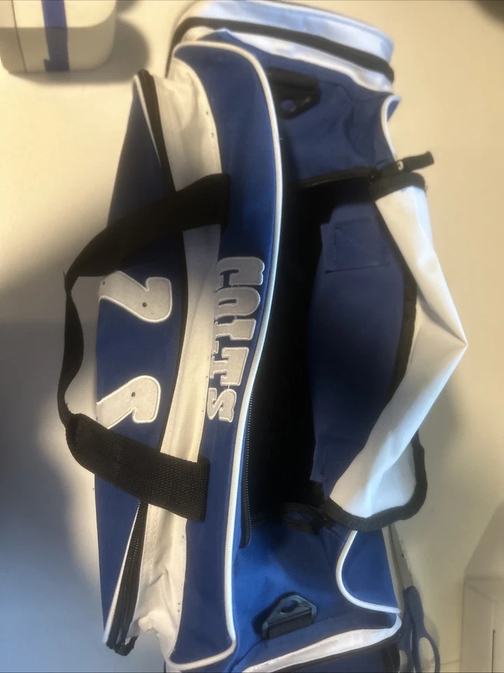 Large INDIANAPOLIS COLTS  Blue White Duffle Bag NFL - Image 3 of 4