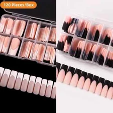 120 Pcs Per Box Press on Nails Tips Glossy Matte Medium Wearable Full Cover Fake