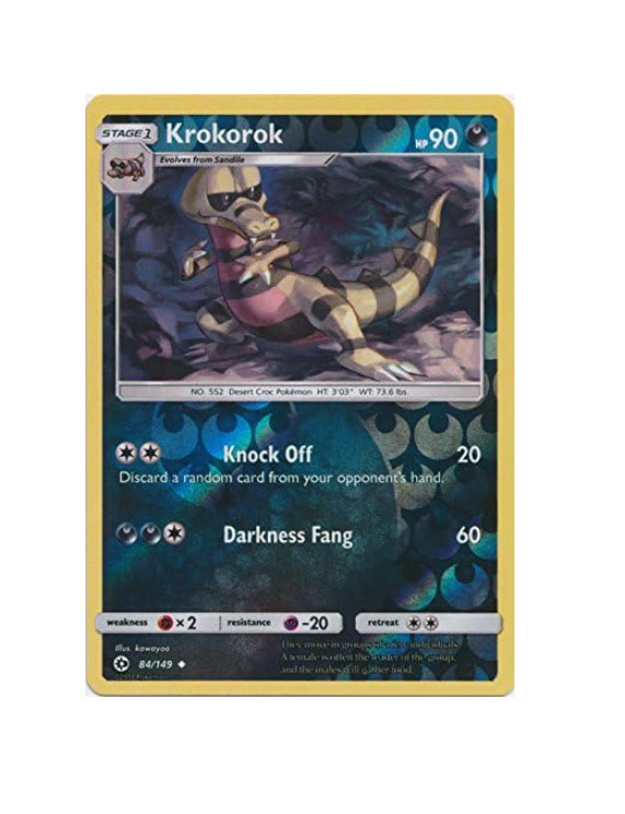 Pokemon - Krokorok - 84/149 - Reverse Holo - Sun & Moon - NM/M