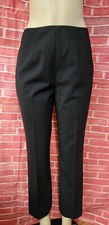 Carlisle Women's Black Wool Blend Trousers Career Dress Pants Sz 8 Zip - EUC D