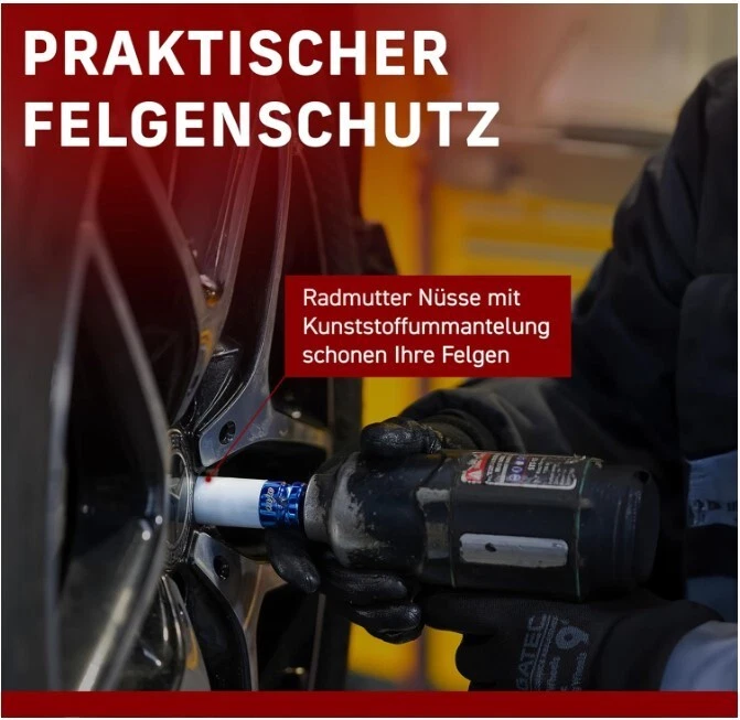 2 Sätze - Schlagnuss Set 1/2" mit Felgenschutz 17mm 19mm 21mm Schlagschrauber - Bild 4 von 4