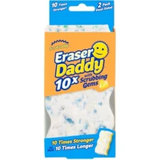 Scrub Daddy Eraser Daddy 10x Polymer Foam Scouring Scrub Pad w GEMS - 2 pack