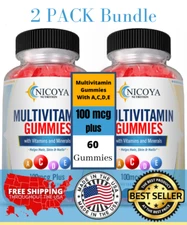 Family MultiVitamin Gummies 100mcg+ | Immune & Antioxidant Support for All  2 Pk