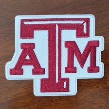 Texas A & M Patch Aggies College Football Sports Embroidered Iron On 2.75x3.75"