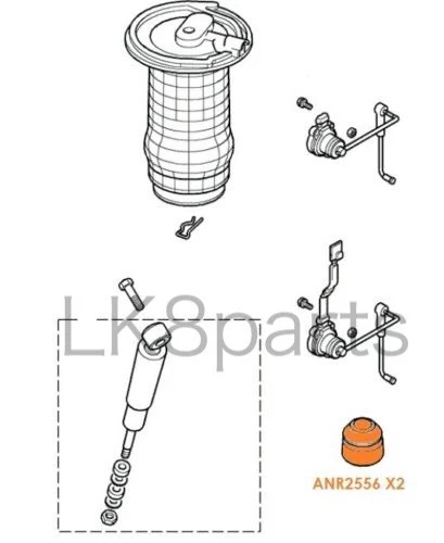 Juego de topes de eje delantero y trasero Land Rover Range Rover P38 x2 ANR2556 genuino Foto 4 de 4