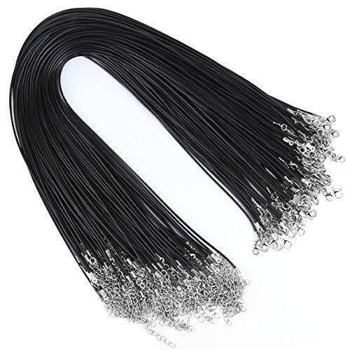 Necklace Cord, 100pcs 1.5mm Waxed Leather Bulk Necklace Cord Jewelry Necklace - Picture 1 of 7