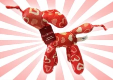 Standing Balloon Dog Stuffed Plush Valentines Day Hearts Animal Red Pink 12”