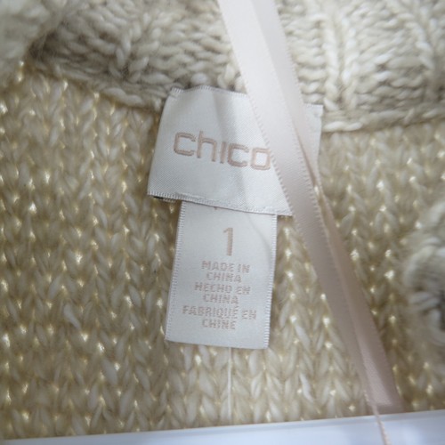 Chicos Fringe Fran Vest Sweater Sleeveless Neutral Color Size 1 - Picture 3 of 5