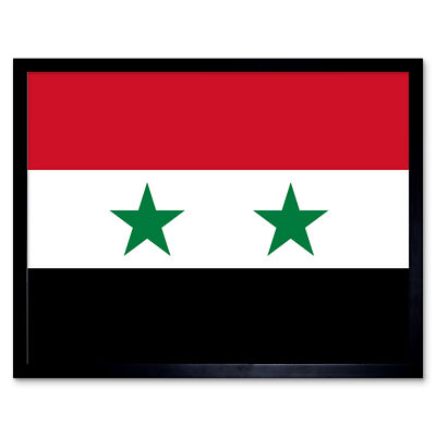 Syrische Arabische Republik Nationalflagge Land Poster Gerahmtes Kunst Bild Druck 12x16