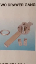 Nickle Plated Two Drawer Gang Lock - Keyed the same N628-110