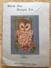 SARAH MAY DESIGNS LTD OWL CROSS STITCH EMBROIDERY KIT 6 1/2 X 10 3/4 INCHES