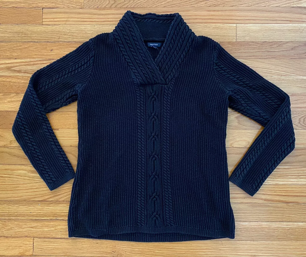 Navy blue shawl collar clearance sweater