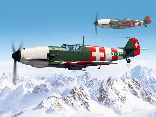 Wingsy Kits D5-12 1/48 Swiss Air Force Fighter MESSERSCHMITT Bf 109 E-3a - Picture 11 of 12