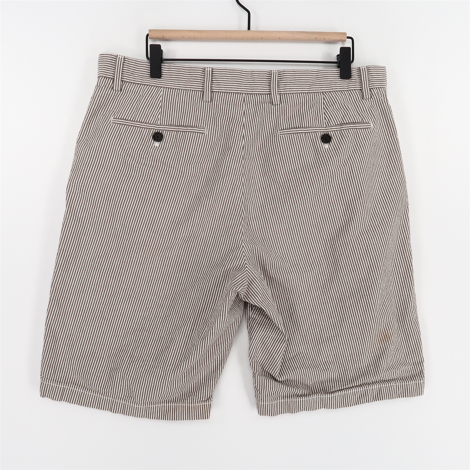 Banana Republic Emerson Seersucker Shorts Mens 35 Gray White Striped eBay